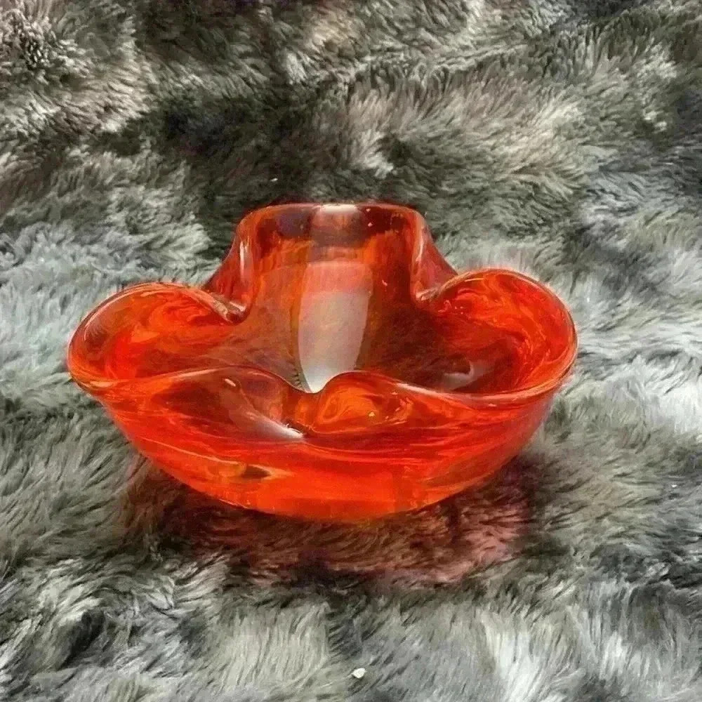 Vintage Orange Art Glass Bowl - Picture 11 of 16